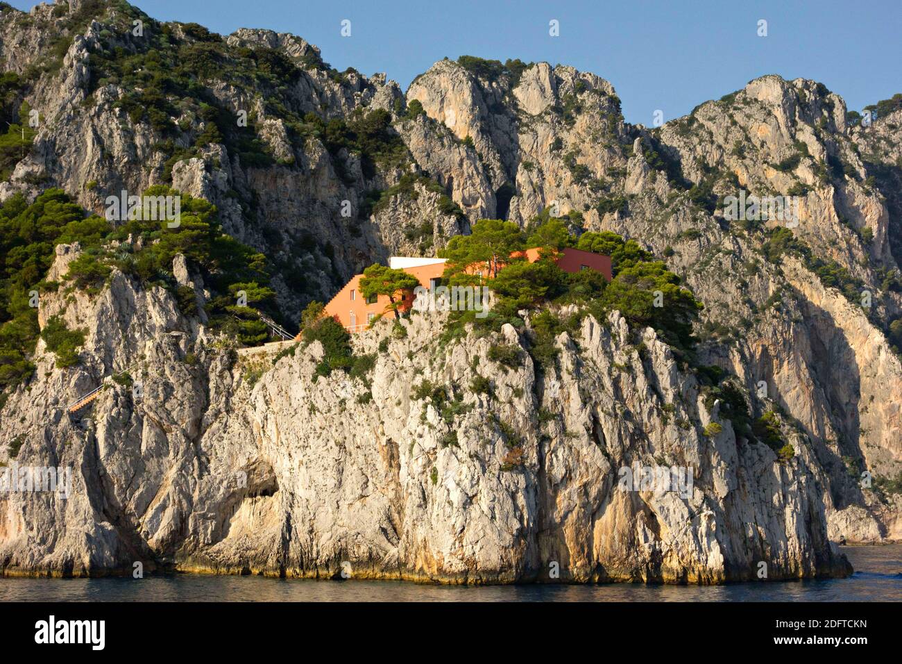 Casa Malaparte set on the Mediterranean coastline, Capri, Campania, Italy, Europe Stock Photo