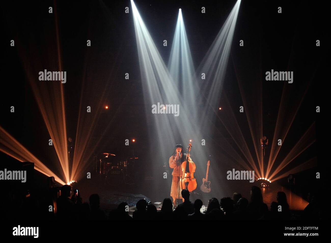 Kelsey Lu dressed by Jil Sander performing during the Pichfork Music
