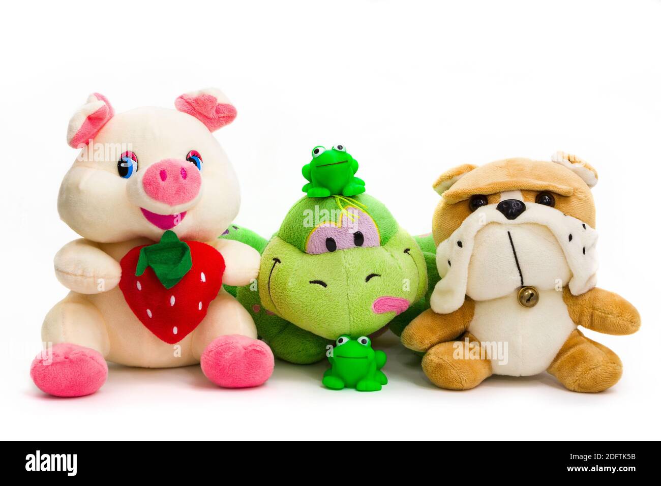 Children's soft toys on a white background Stock Photo Alamy