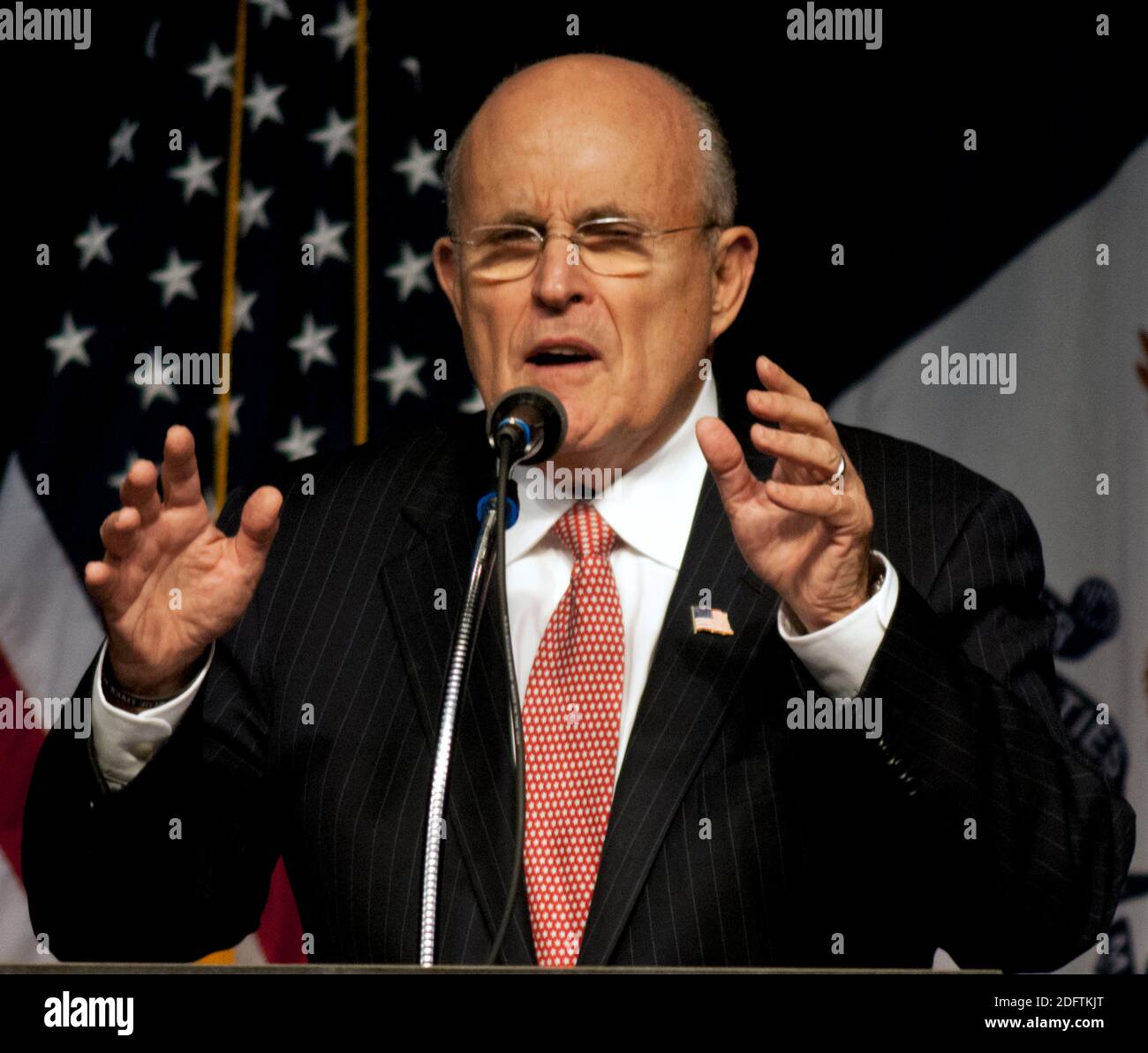 Clive, Iowa, USA. 13th Sep, 2016. Former New York CIty Mayor Rudy Giuliani warms up the crowd of 1600 supporters at a Donald Trump capaign rally today. Credit: Mark Reinstein/Media Punch/Alamy Live News Stock Photo