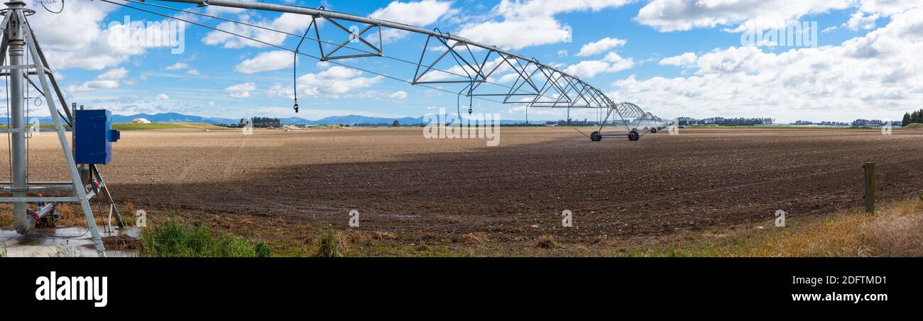 Irrigated Farmland, North Canterbury, South Island New Zealand. Stock Photo