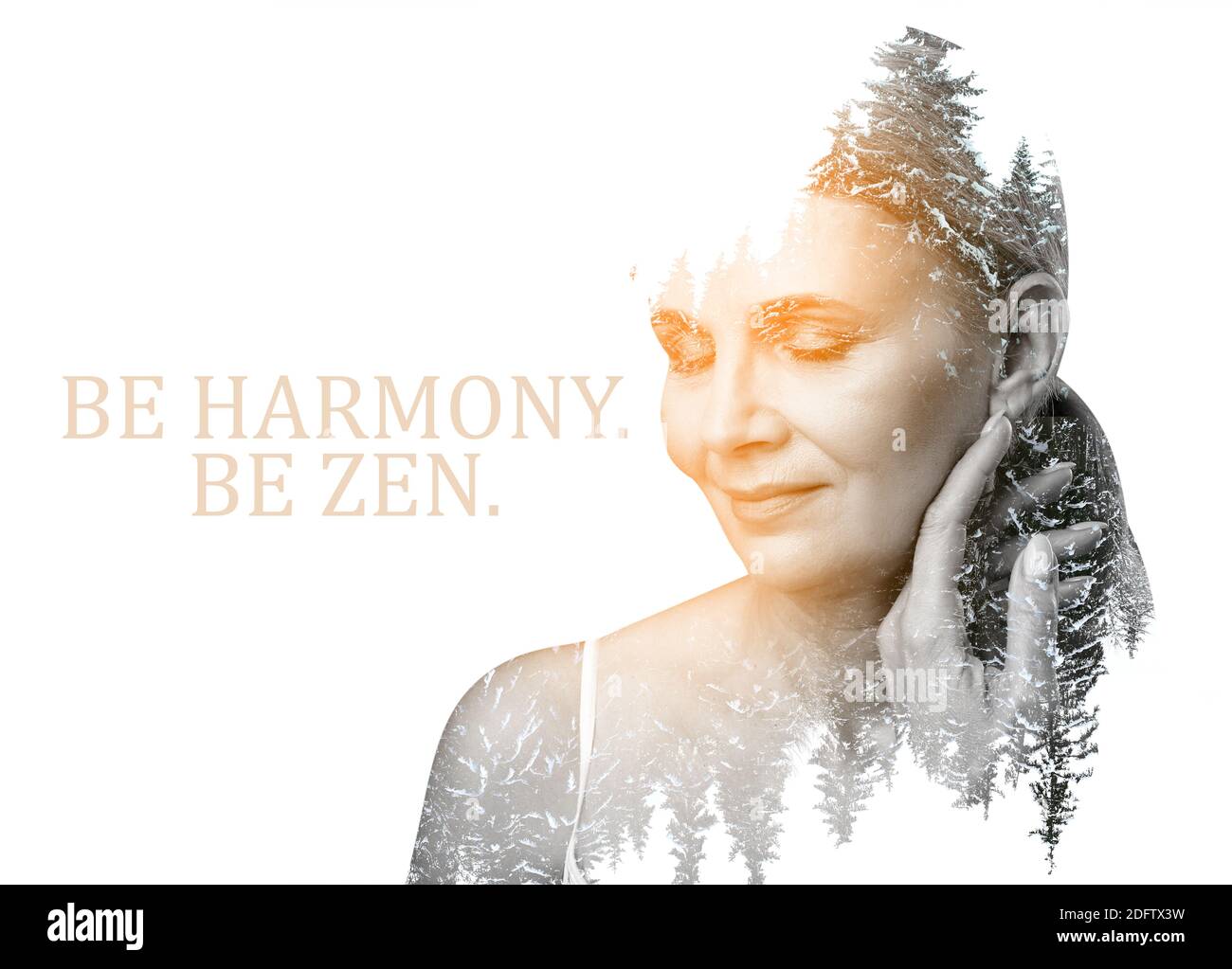 Woman trees double exposure hi-res stock photography and images - Alamy