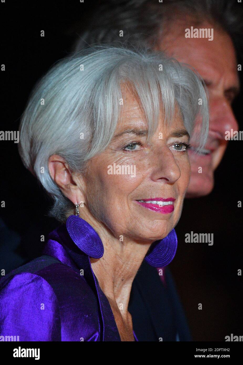 International Monetary Fund (IMF) Managing Director Christine Lagarde and her partner Xavier Giocanti arriving on eve of the commemoration of the Centenary of Armistice Day 1918 for a State Dinner in Musee d'Orsay, Paris, France on November 10th,2018. Photo by Christian Liewig/ABACAPRESS.COM Stock Photo