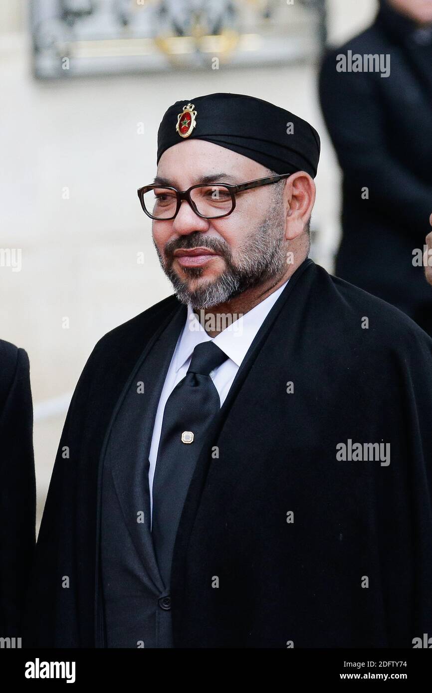 Moroccan King Mohammed VI and Morocco's Prince Moulay Hassan is