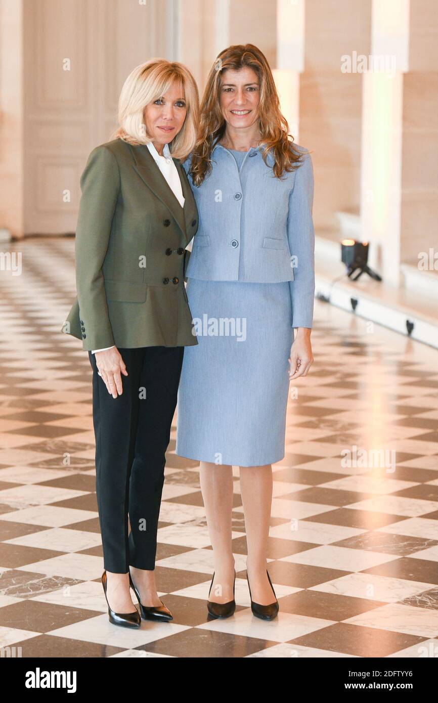 French President's Wife Brigitte Macron Welcomes Spanish Prime Minister ...