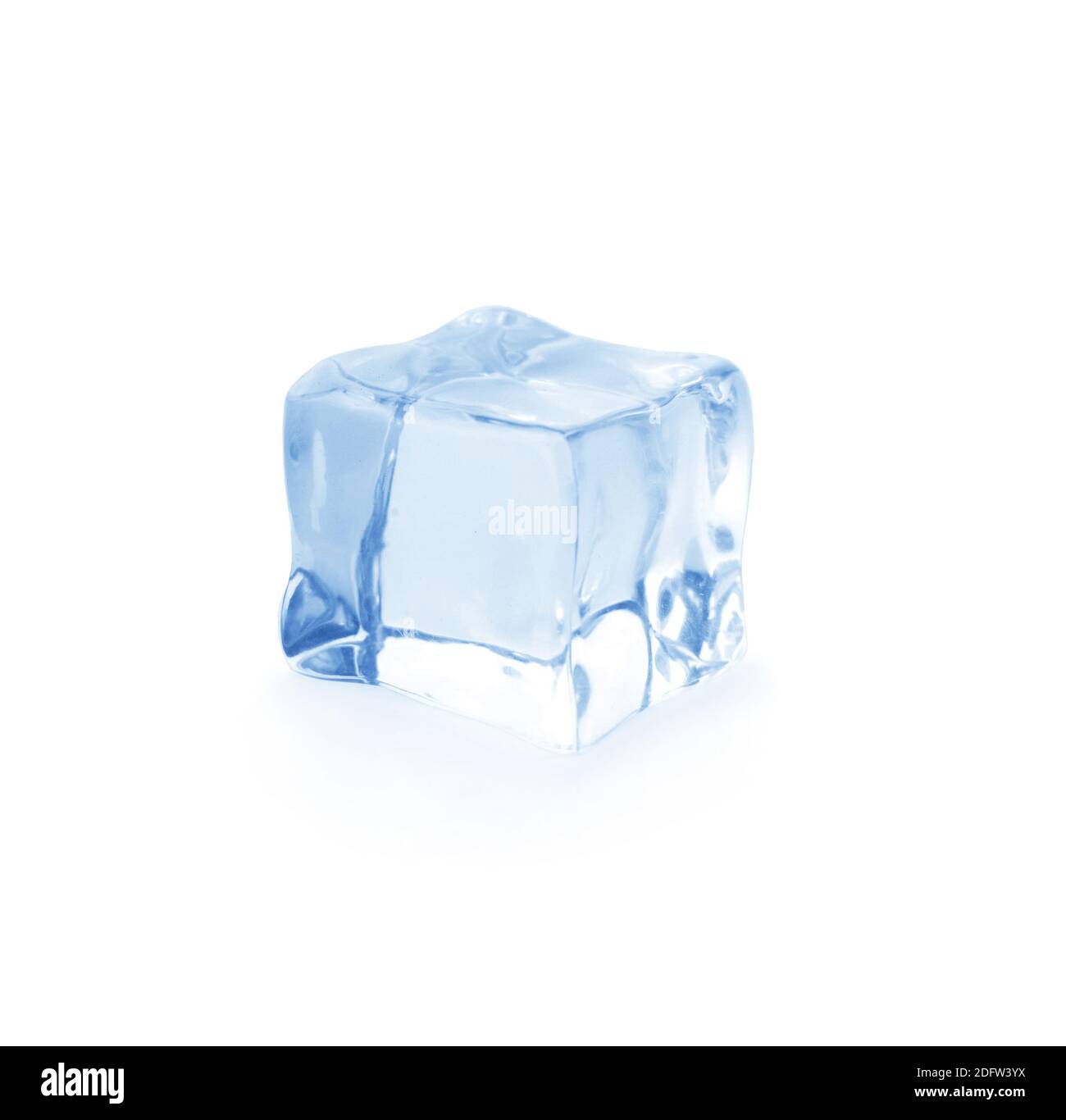 Ice cube on white background Stock Photo - Alamy