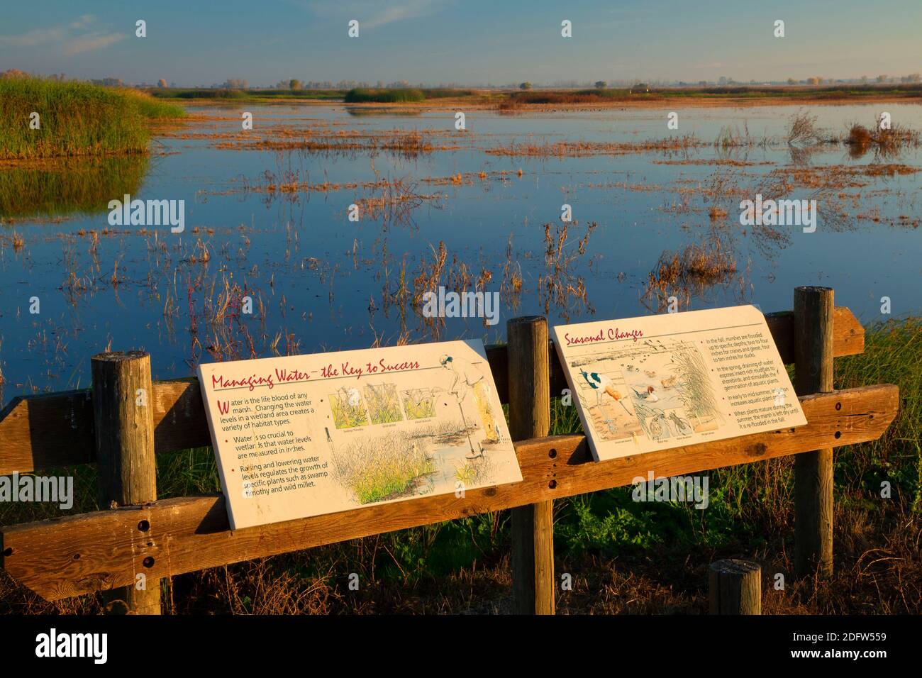 Interpretive board along Auto Tour Route, Merced National Wildlife ...