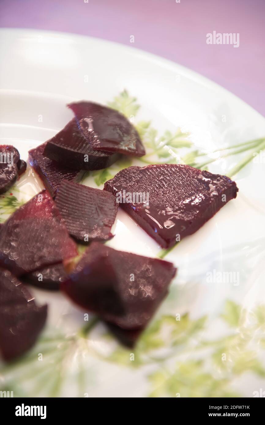 Plate of red beet Stock Photo
