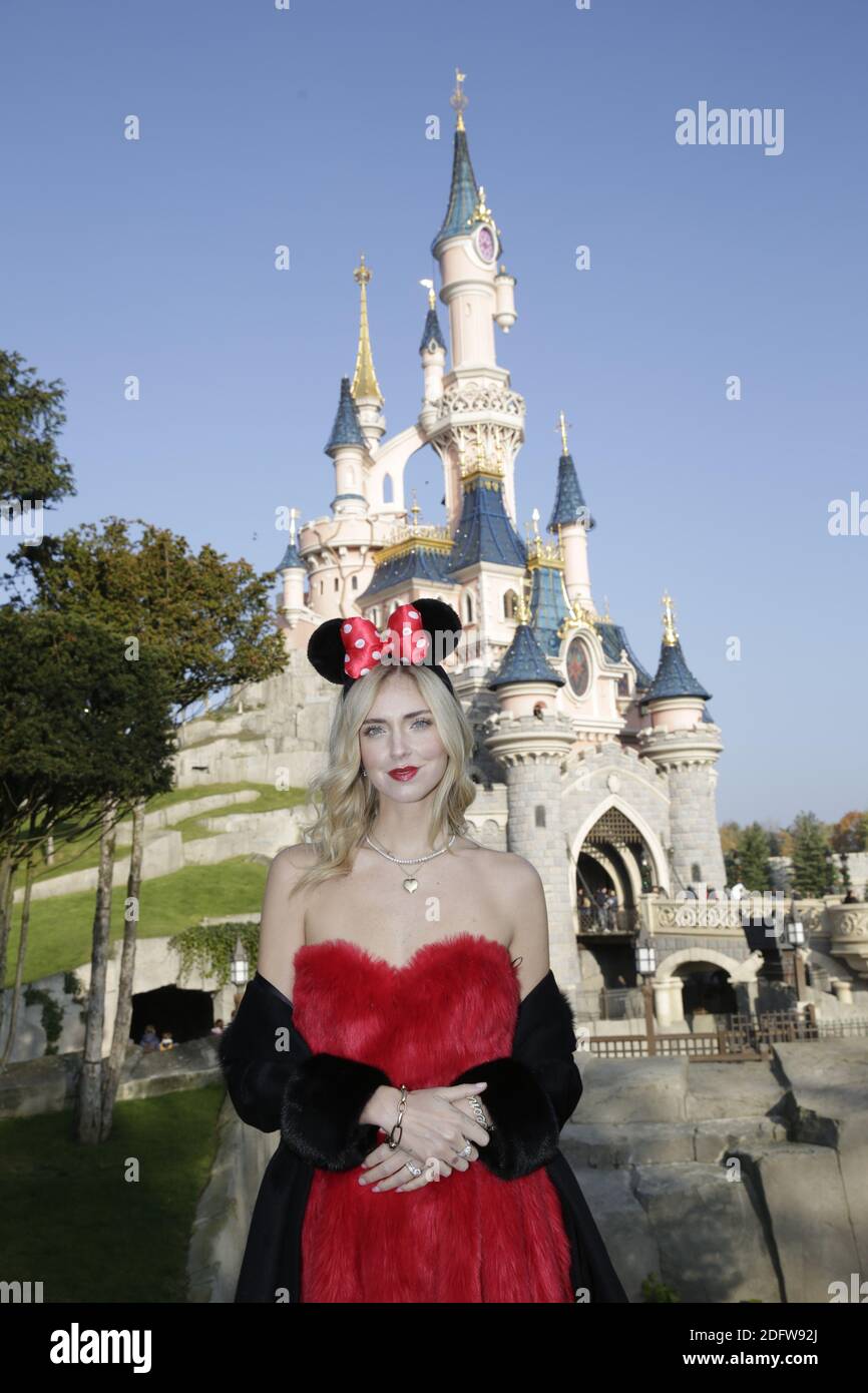 Chiara Ferragni attending the 'Joyeux Mickey' event at Disneyland Paris in Marne-la-Valle, France, on November 18, 2018. Disney Parks celebrates 90 years of magic with Mickey, launching an exceptional Christmas season. Handout Photo by Disney/ABACAPRESS.COM Stock Photo