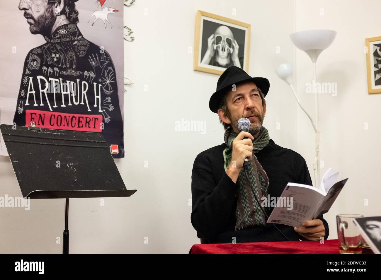 Singer Arthur H Gives A Lecture Of His Book La Musique Des Mots Music Of Words In Toulouse South Of France On November 18 At The Floury Freres Bookstore The Book