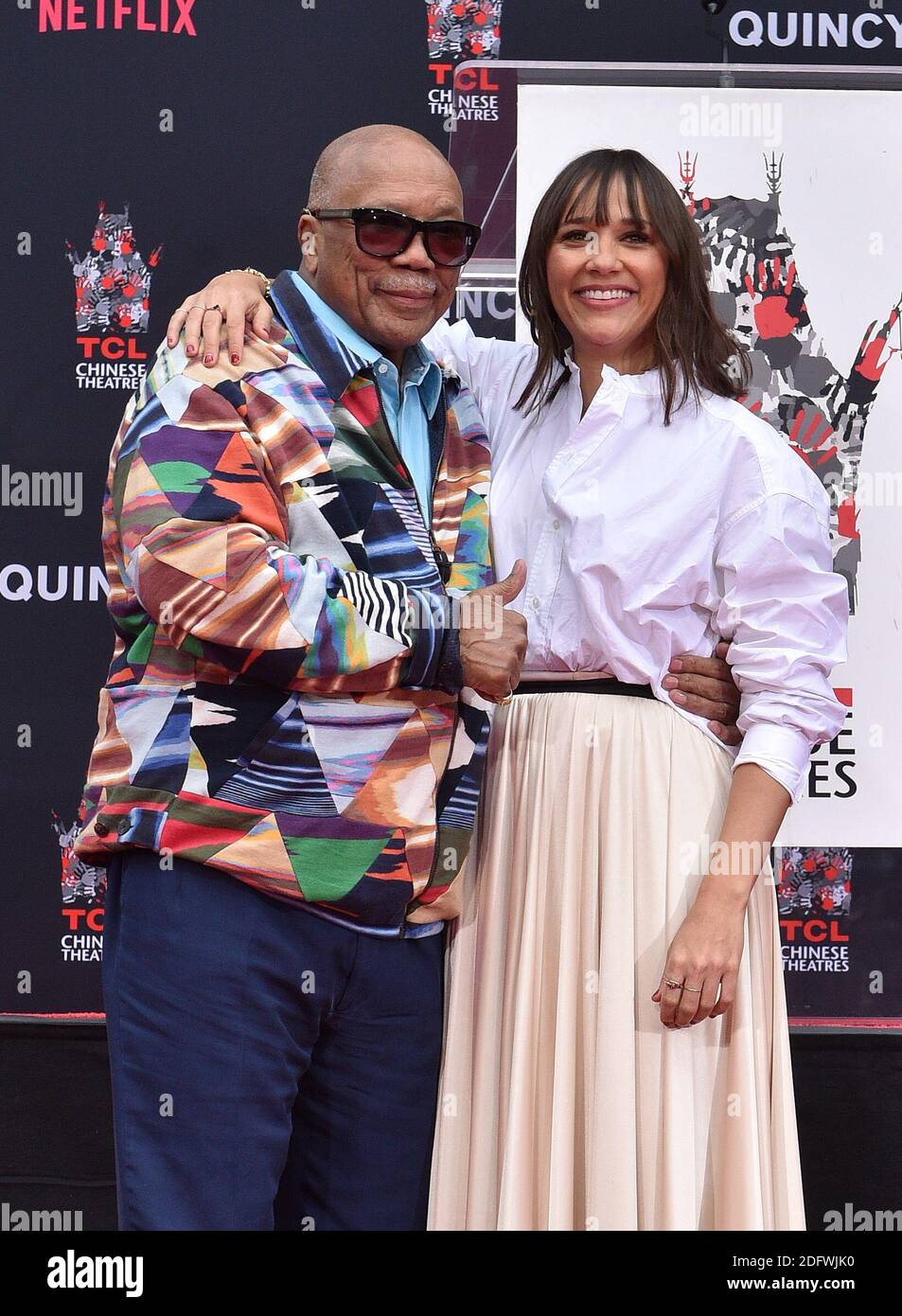 Rachida Jones attends the hand and footprint ceremony honoring record ...