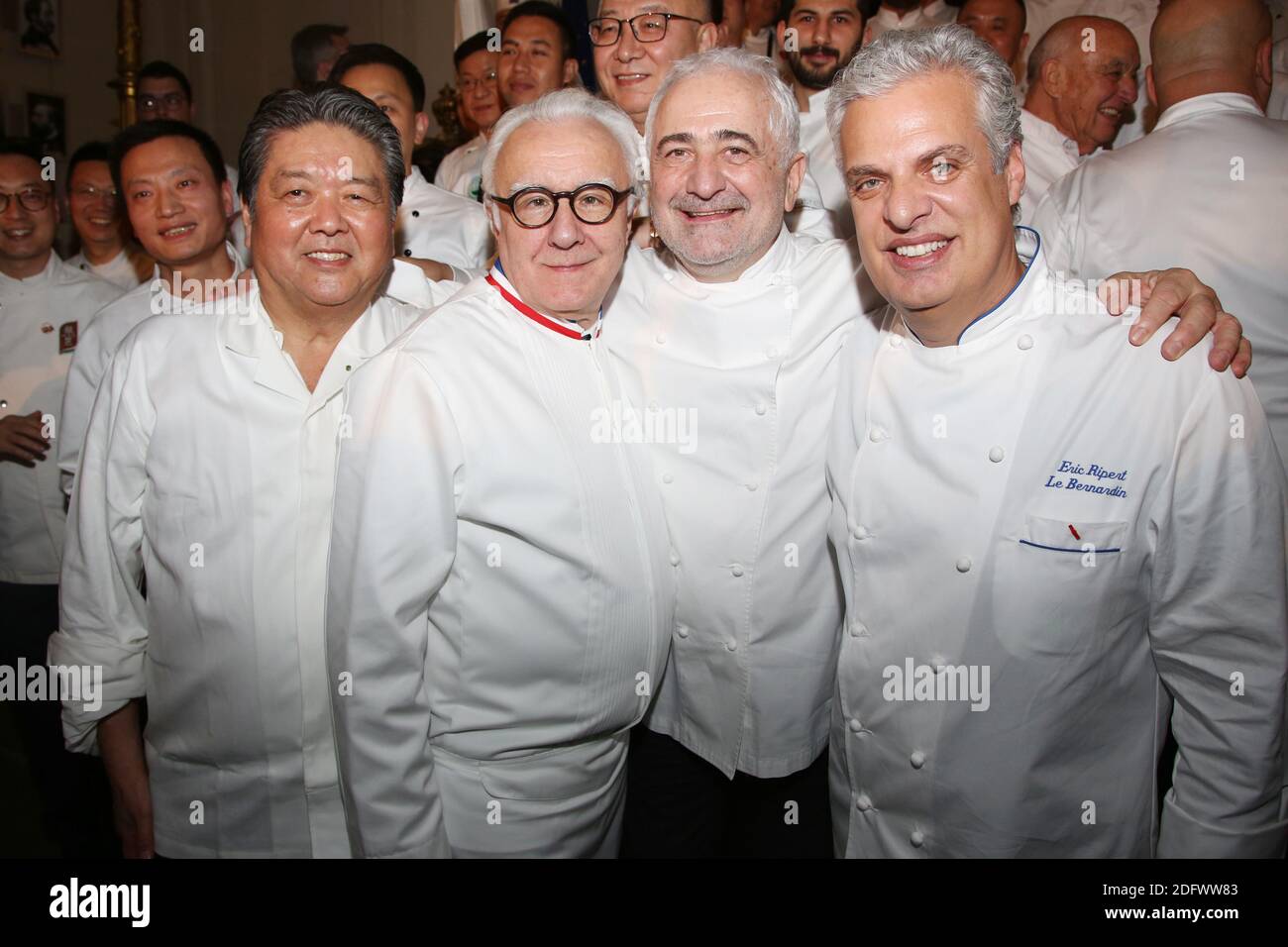 Sachiko Koyama, Alain Ducasse, Guy Savoy and Eric Ripert attending the ...