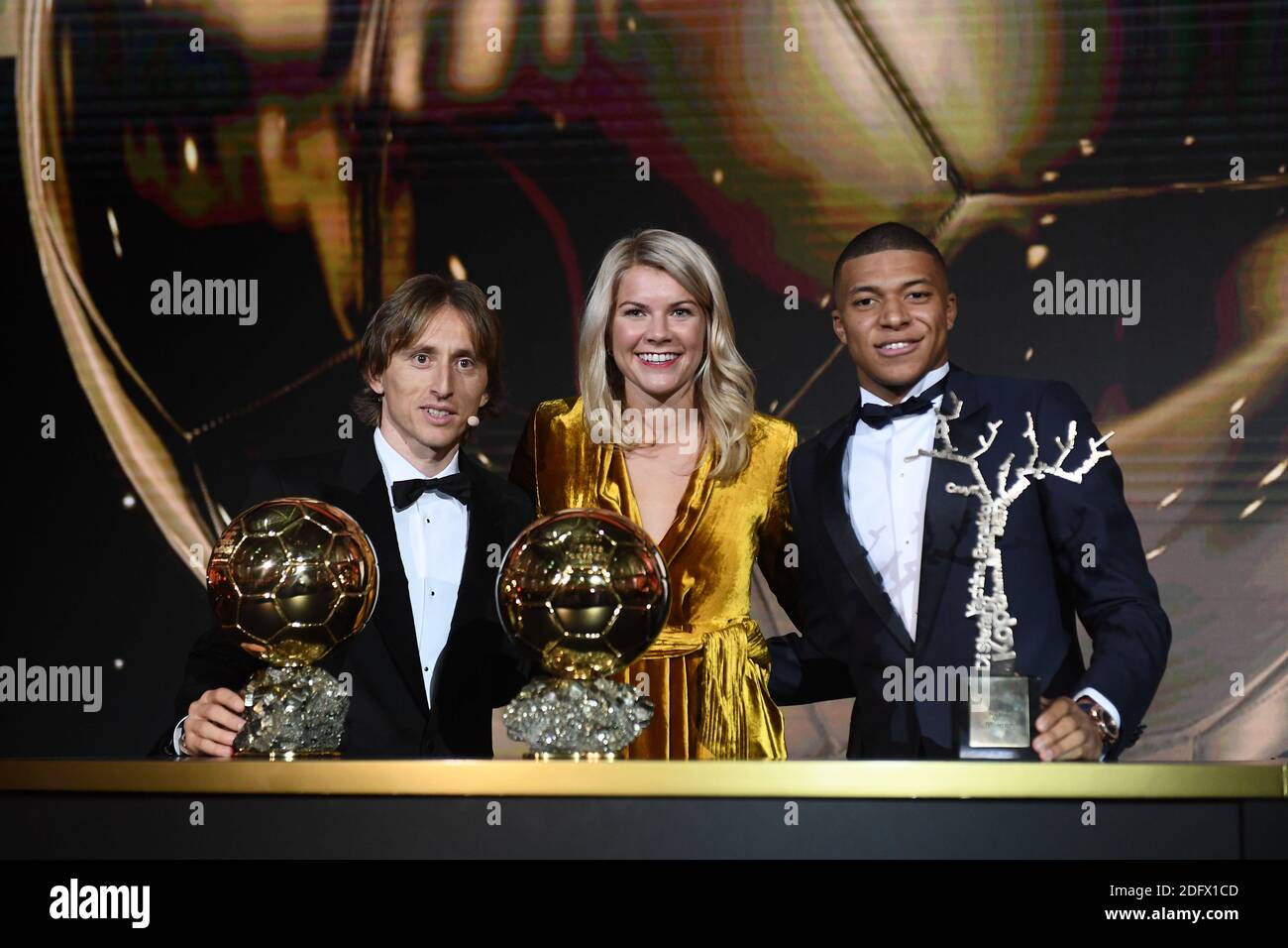 Luka Modric, Ada Hegerberg, Kylian Mbappe during the Ballon d'Or ceremony  at Le Grand Palais on December 3, 2018 in Paris, France. Photo by  L'Equipe/ABACAPRESS.COM Stock Photo - Alamy