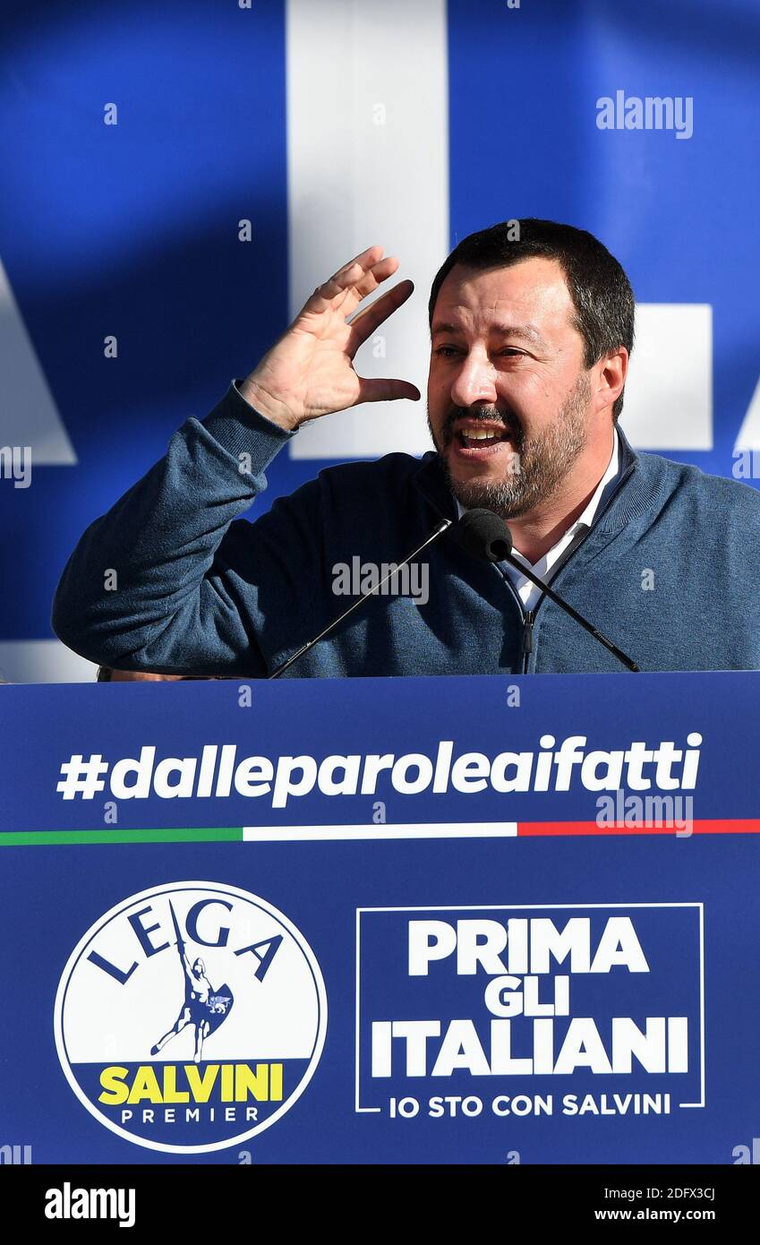 Leader of right-wing League party (Lega), italian Deputy-Premier and  Interior Minister Matteo Salvini attends