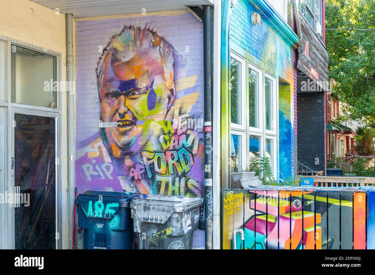 Image of Rob Ford painted in Kensington Market in Toronto, Canada Stock Photo