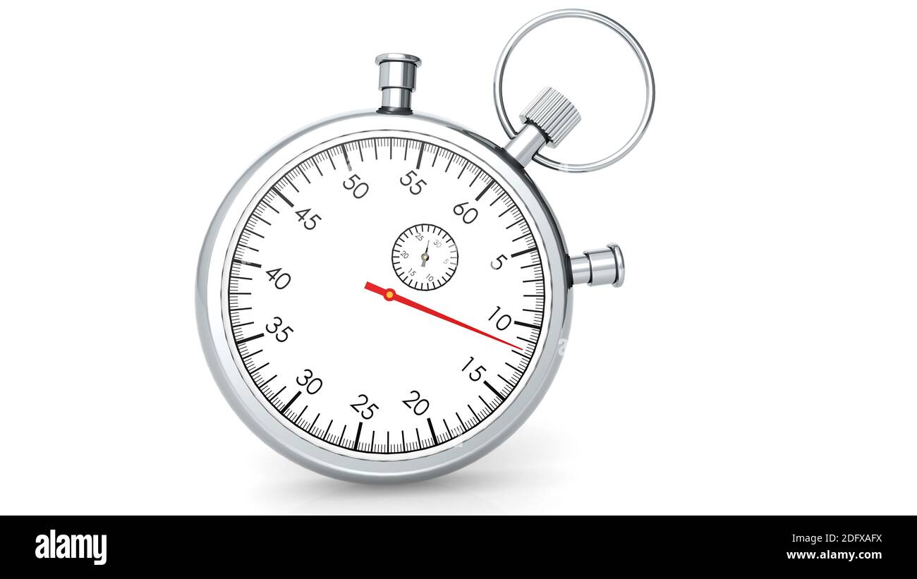 Classic stopwatch isolated on white background, 3D rendering Stock ...