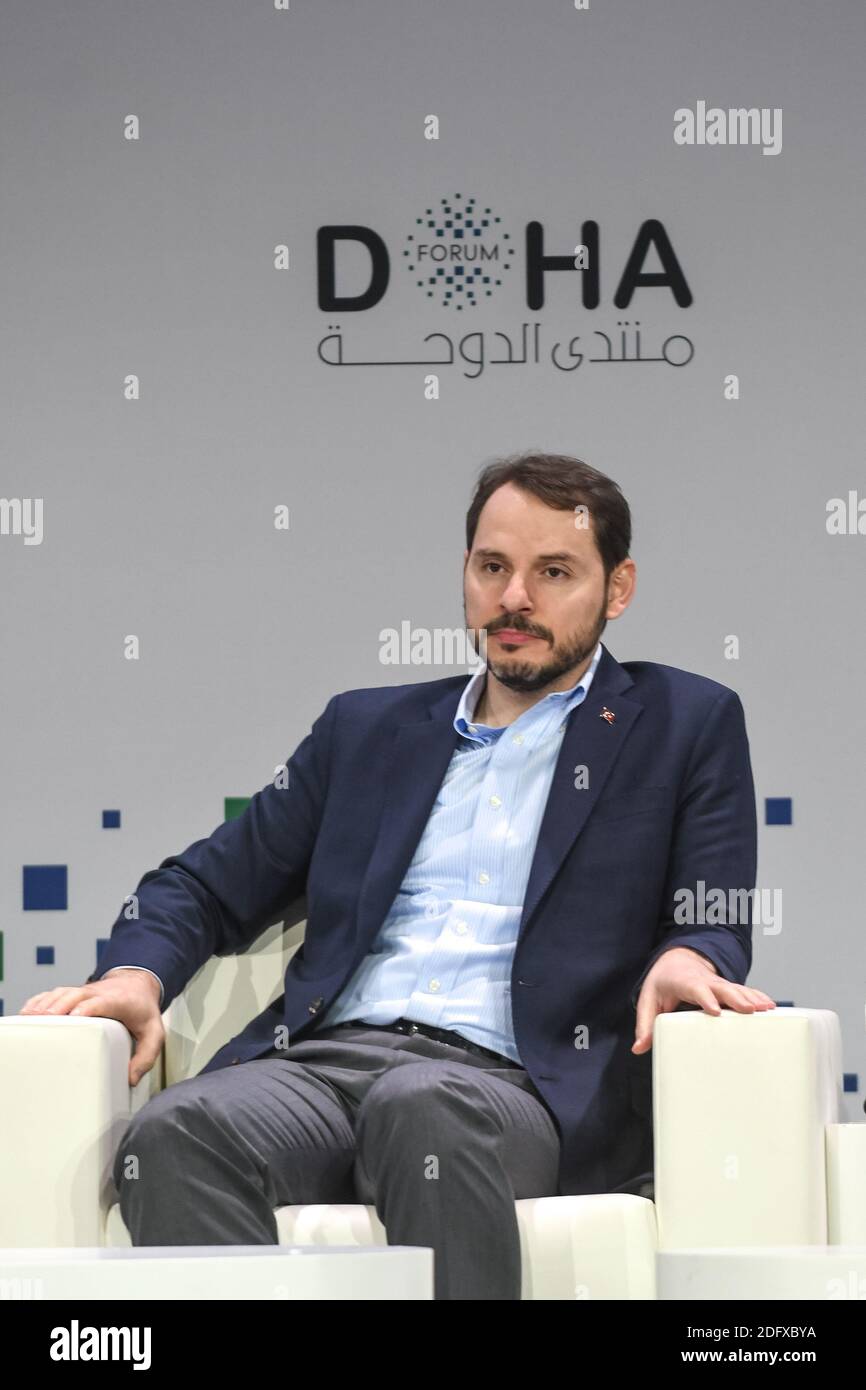 Turkish Finance Minister Berat Albayrak (Erdogan's son in law) attends Doha Forum, in Doha, Qatar on December 15, 2018. Photo by Ammar Abd Rabbo/ABACAPRESS.COM Stock Photo