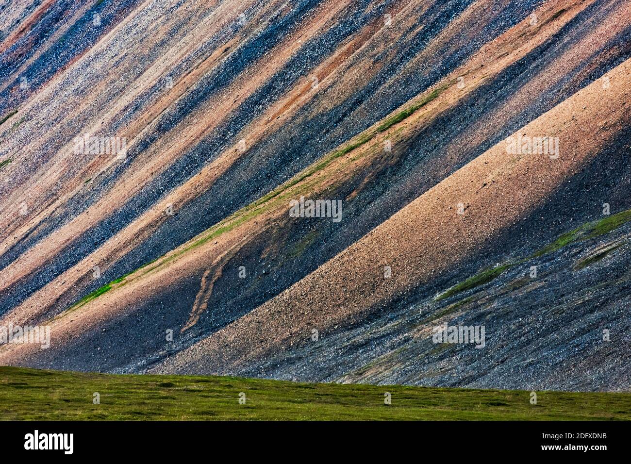 Debris slope in Chukchi Peninsula, Russian Far East Stock Photo