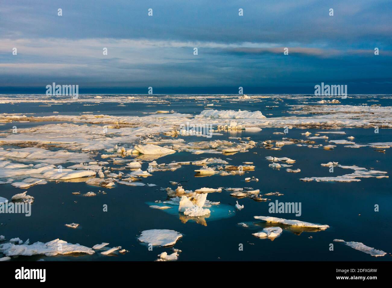 Floating ice in Chukchi Sea, Russia Far East Stock Photo