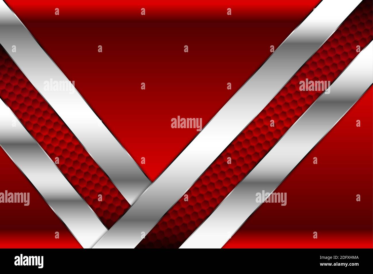 Red metal technology background with hexagon pattern.Vector illustration.Eps10 Stock Vector