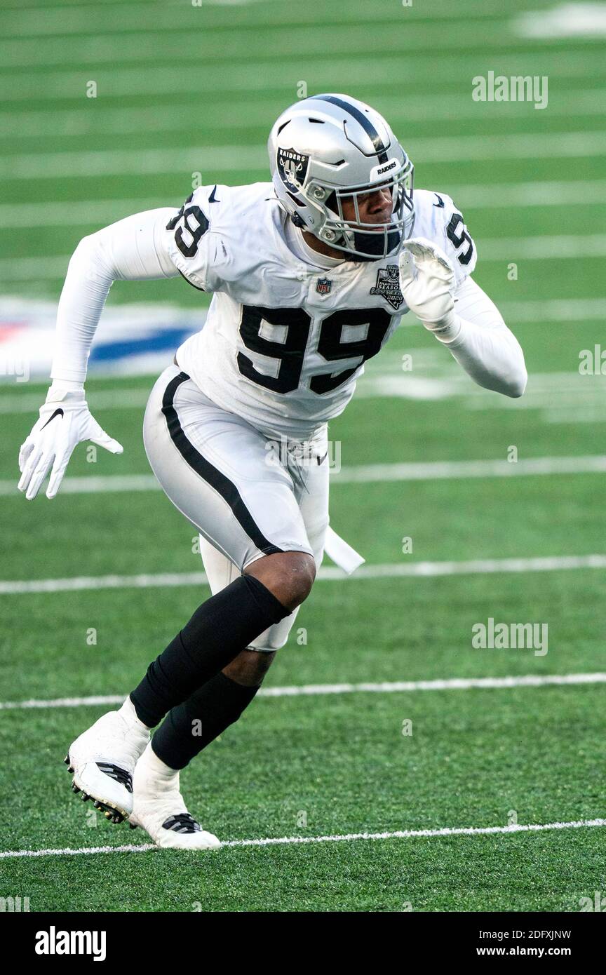 December 6, 2020, Las Vegas Raiders defensive end Arden Key (99) in action  during the NFL game between the Las Vegas Raiders and the New York Jets at  MetLife Stadium in East