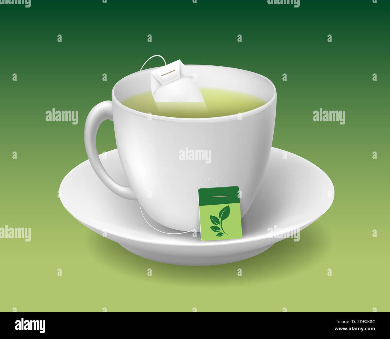 Realistic green tea cup Stock Vector Image & Art - Alamy