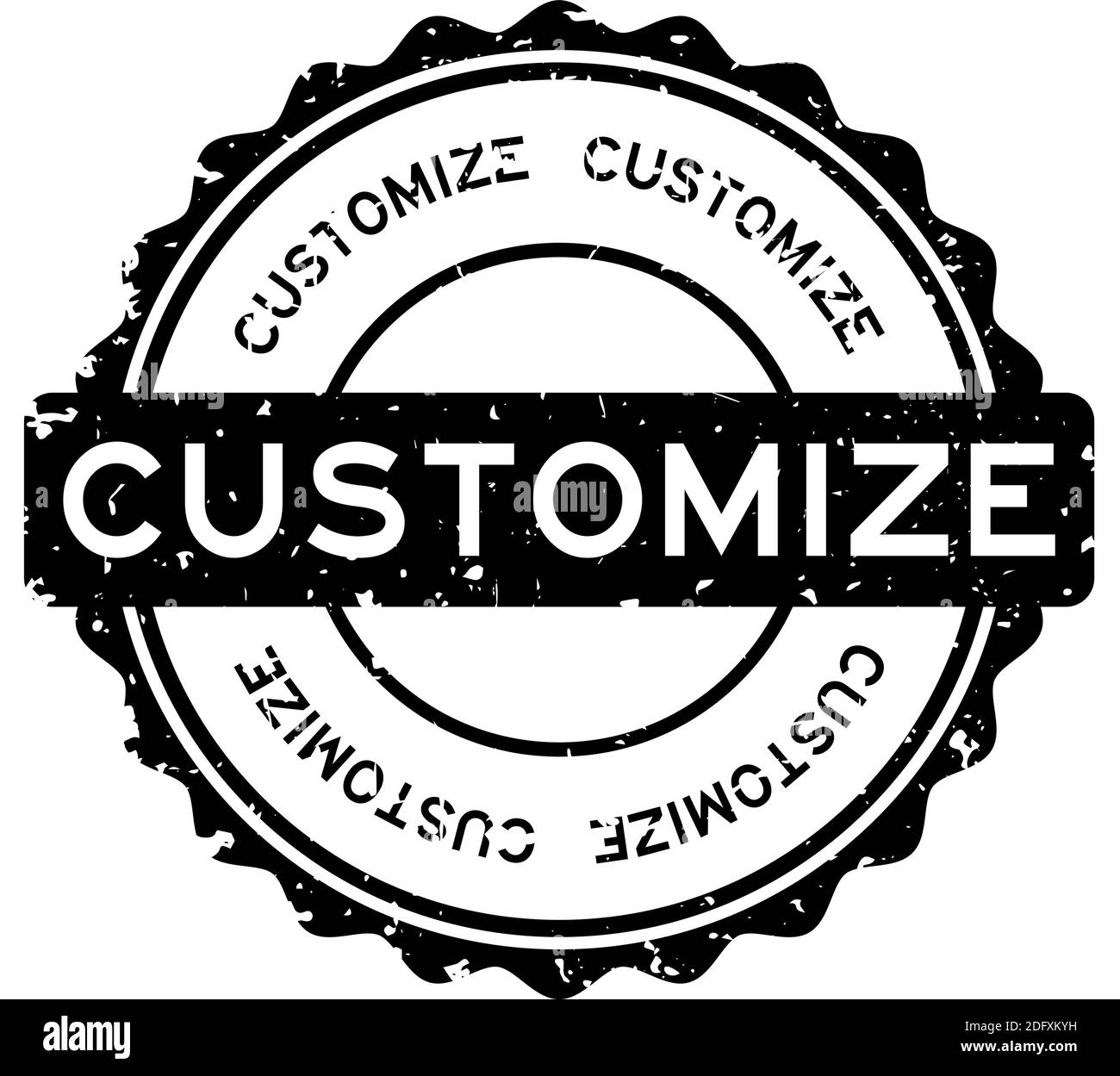 Grunge customize word round rubber seal stamp on white background Stock ...
