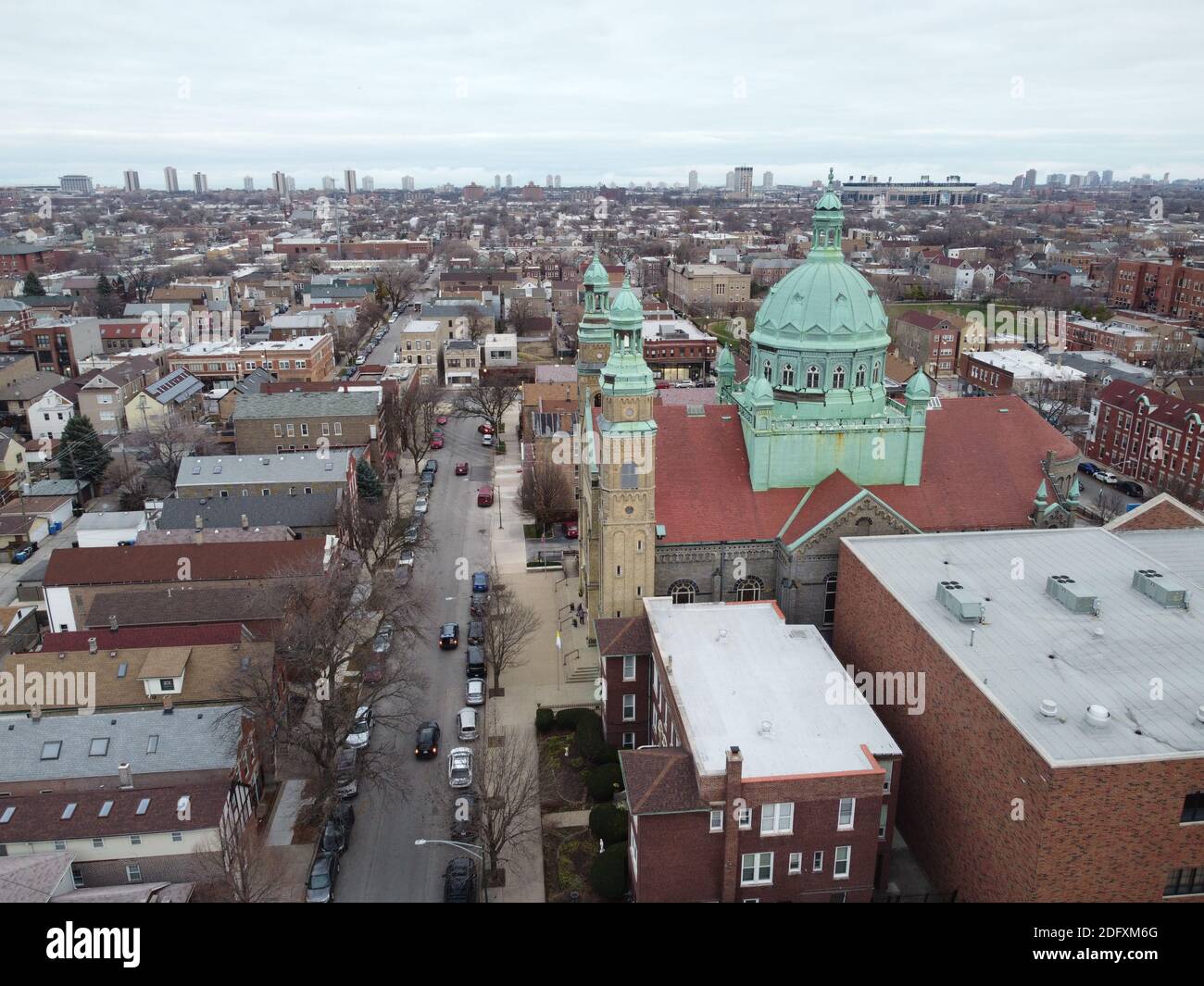 Aerial View of Bridgeport Chicago Stock Photo Alamy
