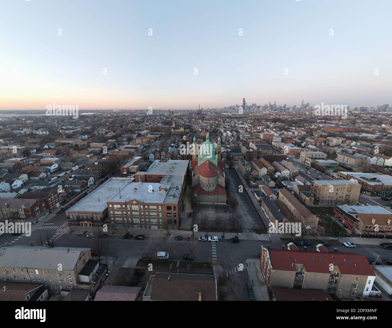 Aerial View of Bridgeport Chicago Stock Photo Alamy