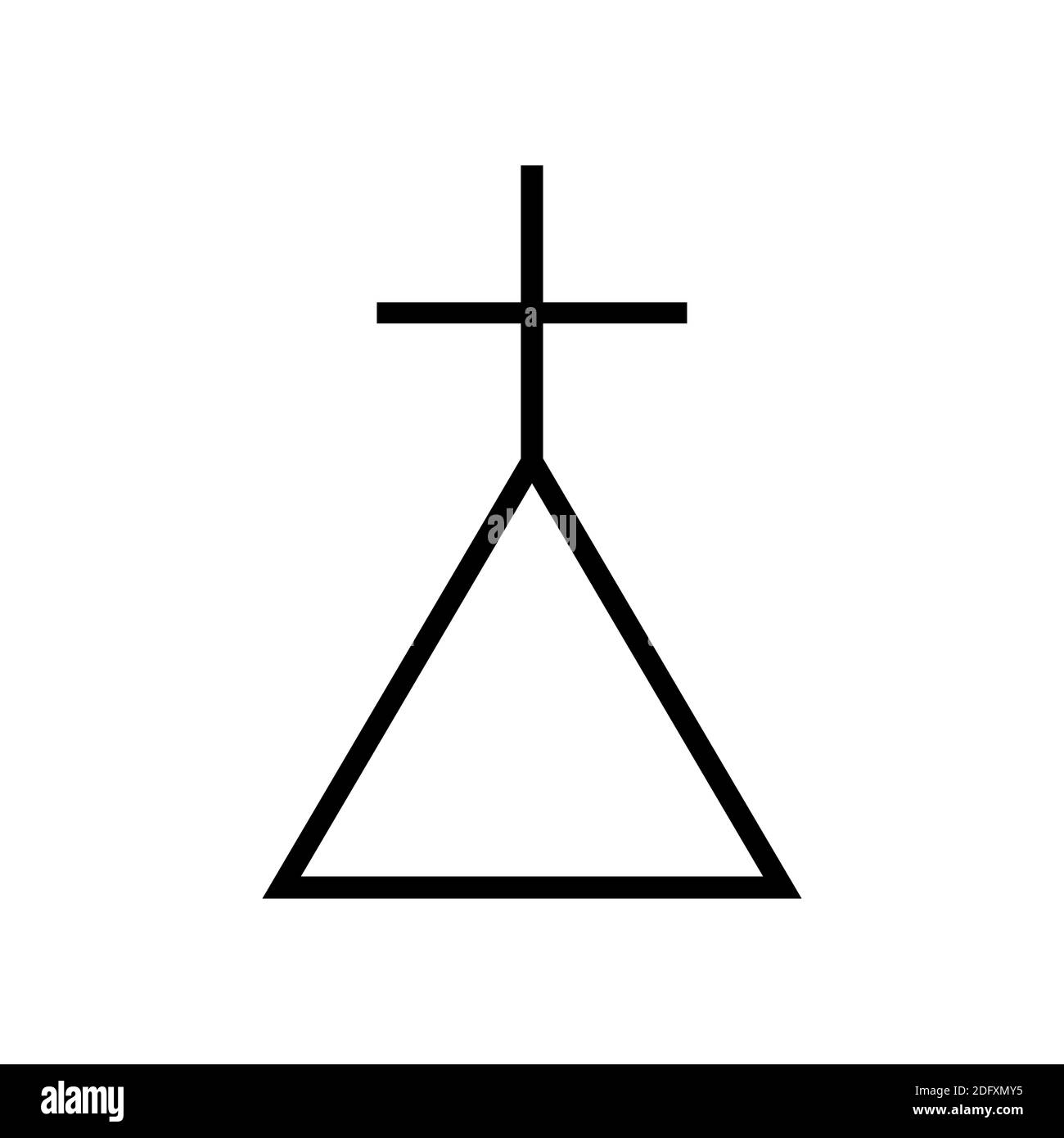 the symbol of the phosphorus, one of the symbols of alchemy. Black and white phosphorus icon. Stock Photo