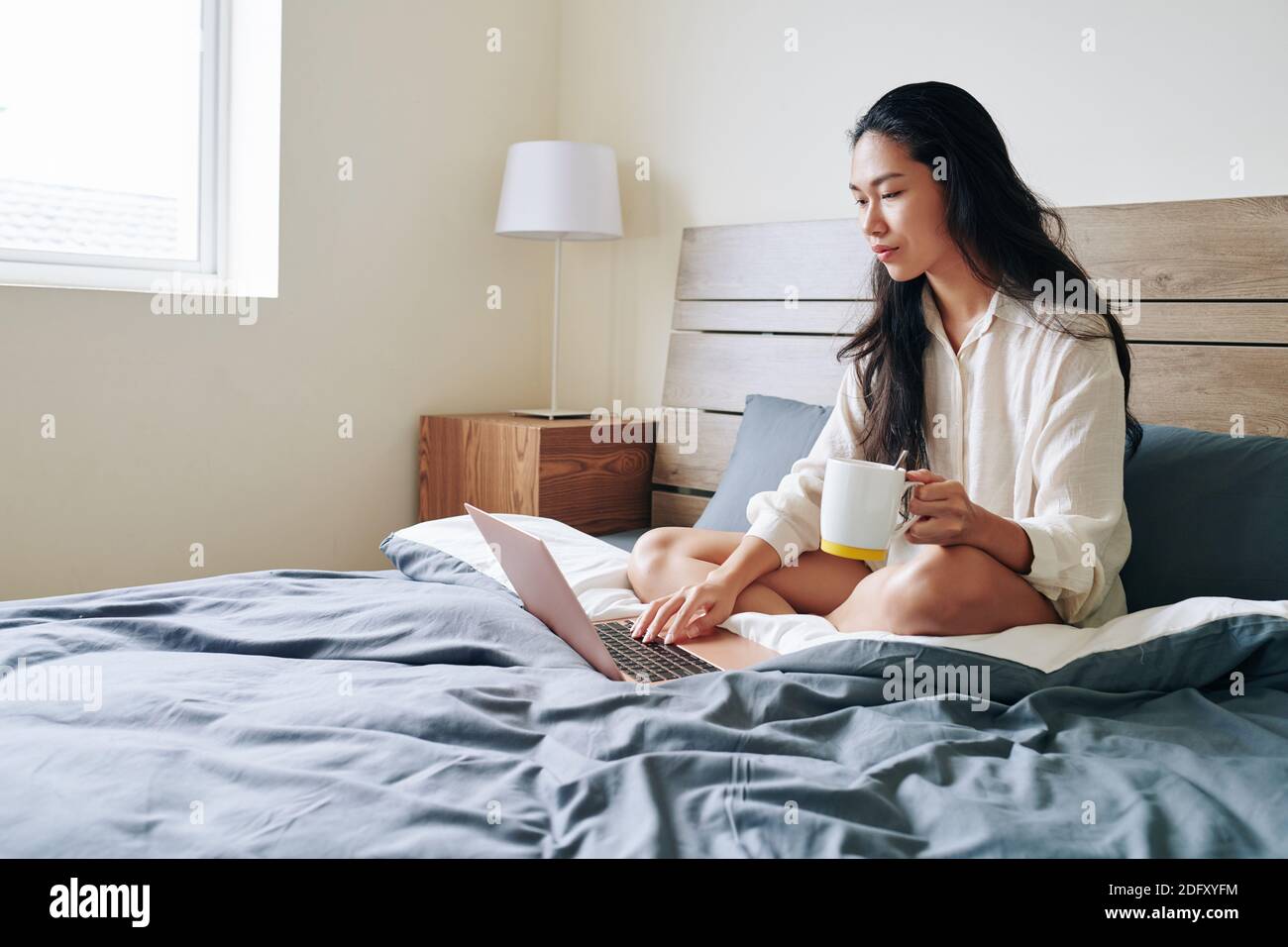 Woman working from home Stock Photo