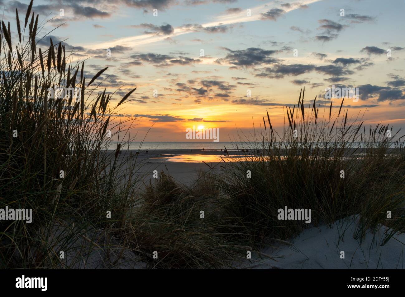 Sunset at the beach of Amrum, Germany Stock Photo - Alamy
