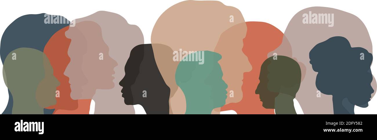 Colored outlines silhouettes of men and women - Vector illustration ...