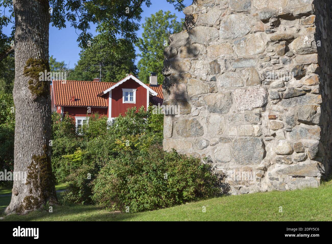 geography / travel, Sweden, Stockholm laen, Sigtuna, ruin of a church St. Olof in Sigtuna, Uppland, Additional-Rights-Clearance-Info-Not-Available Stock Photo