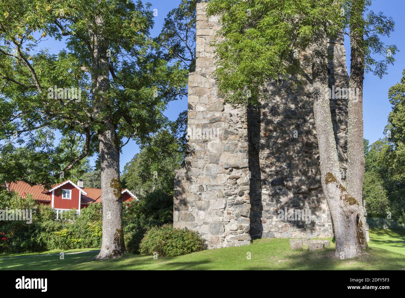 geography / travel, Sweden, Stockholm laen, Sigtuna, ruin of a church St. Olof in Sigtuna, Uppland, Additional-Rights-Clearance-Info-Not-Available Stock Photo