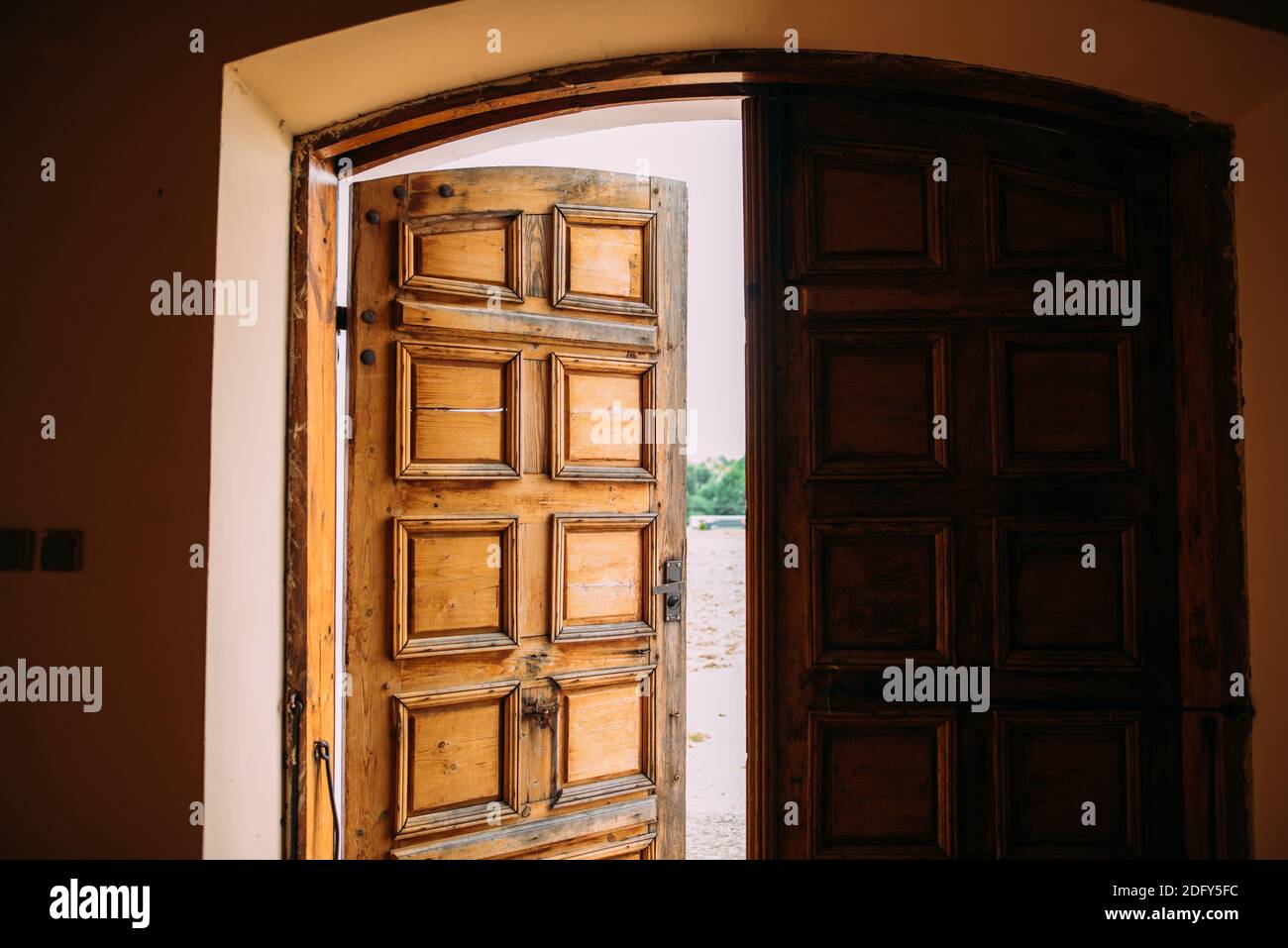 old wooden door with darkened varnish. closeup Stock Photo Alamy