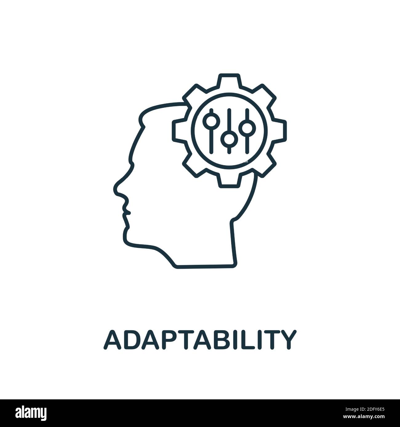 Adaptability icon. Line style element from life skills collection. Thin Adaptability icon for templates, infographics and more Stock Vector