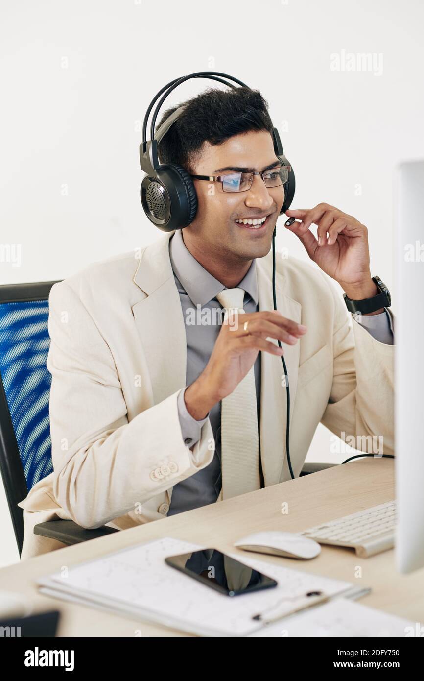 Customer support operator Stock Photo