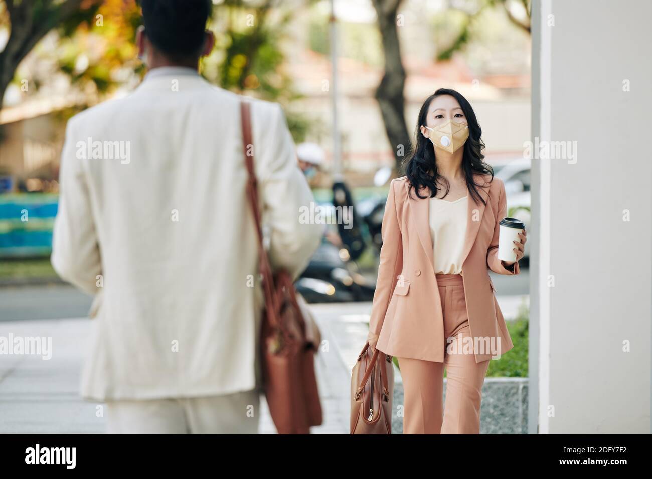 Businesswoman going to work Stock Photo