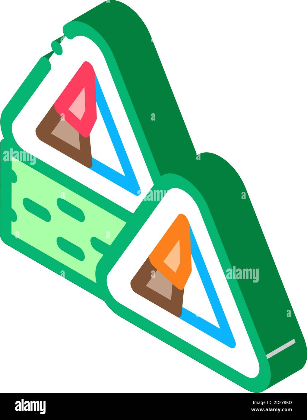 sushi roll delicious dish isometric icon vector illustration Stock Vector