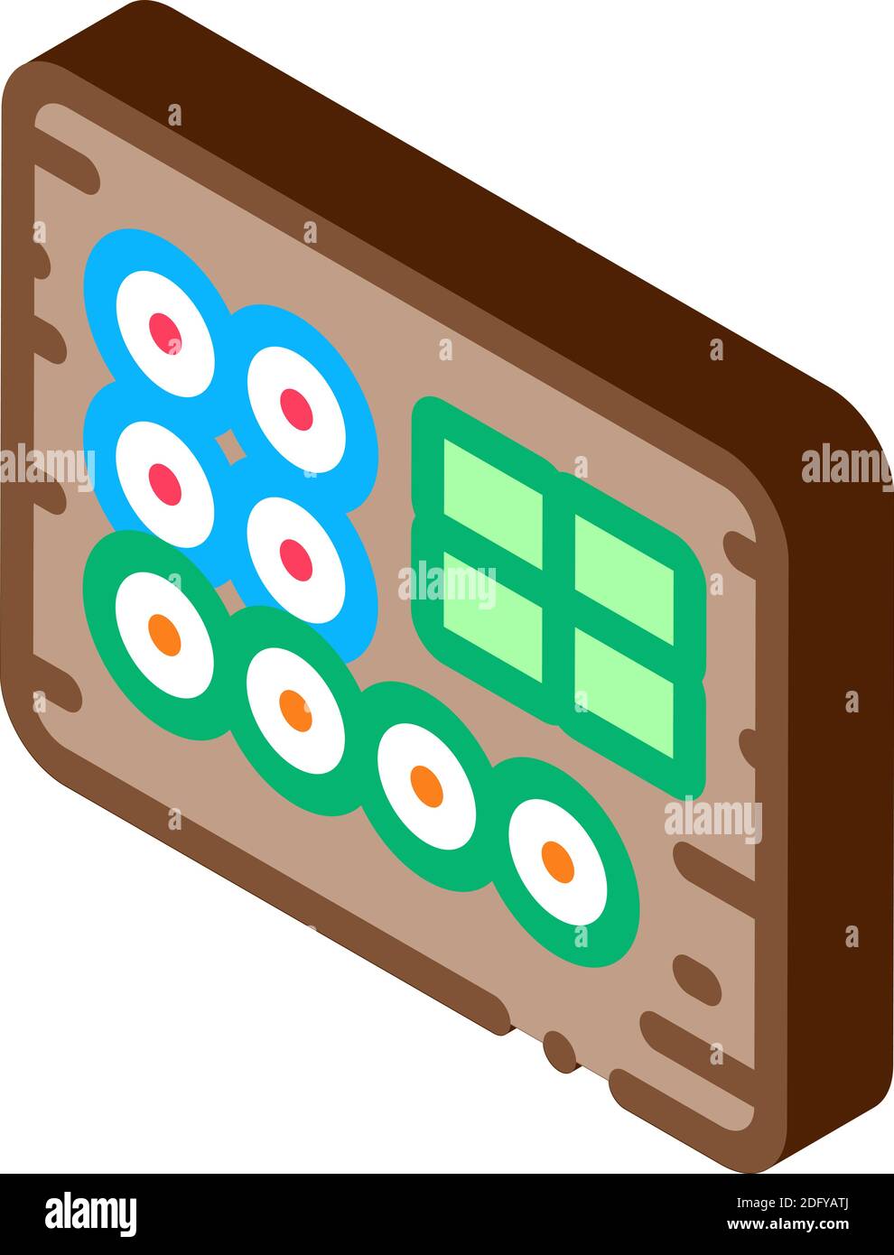 sushi roll set on desk isometric icon vector illustration Stock Vector ...