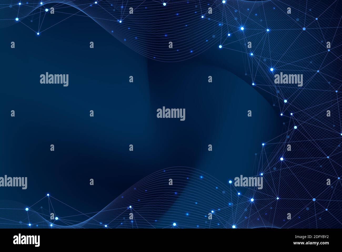 Abstract plexus background with connected lines and dots. Wave flow. Plexus geometric effect Big data with compounds. Lines plexus, minimal array Stock Photo