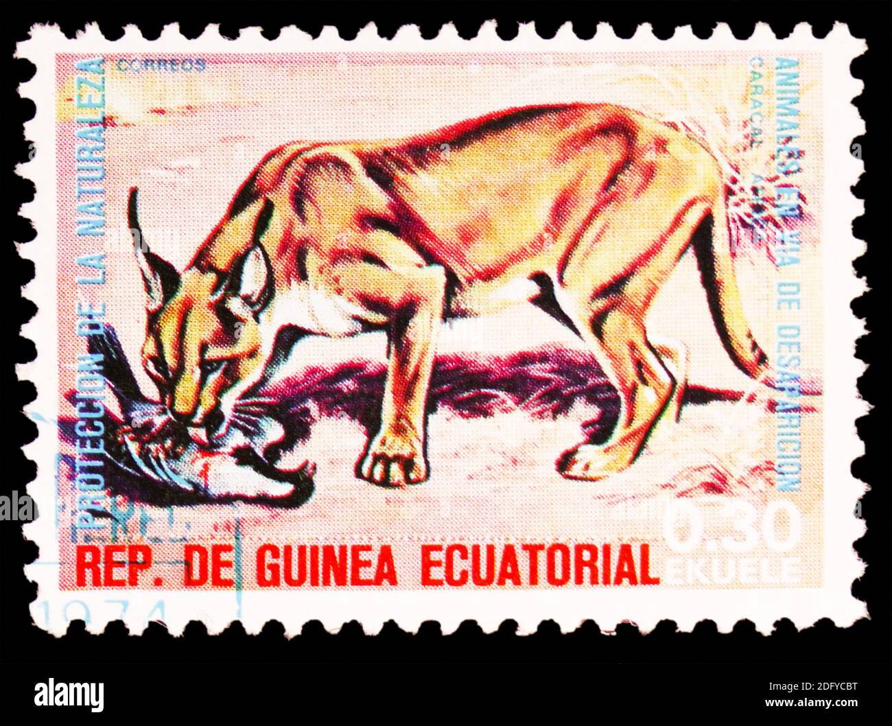 MOSCOW, RUSSIA - AUGUST 28, 2020: Postage stamp printed in Equatorial