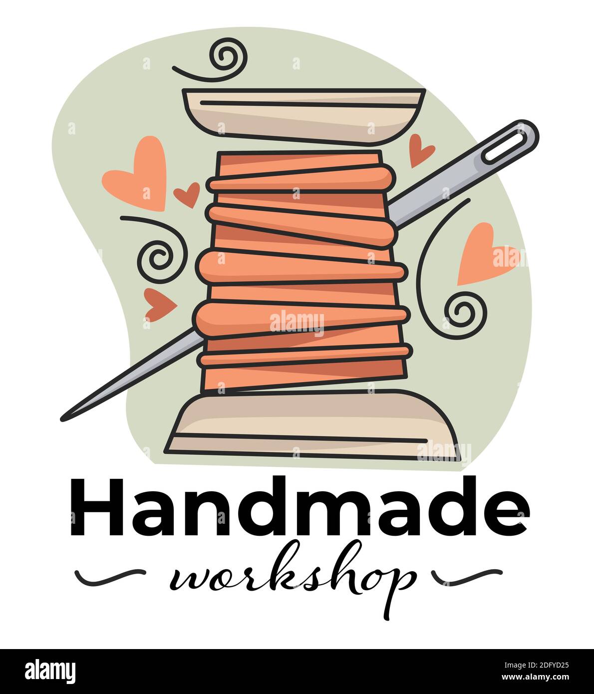 Handmade workshop on needlework and sewing vector Stock Vector Image ...