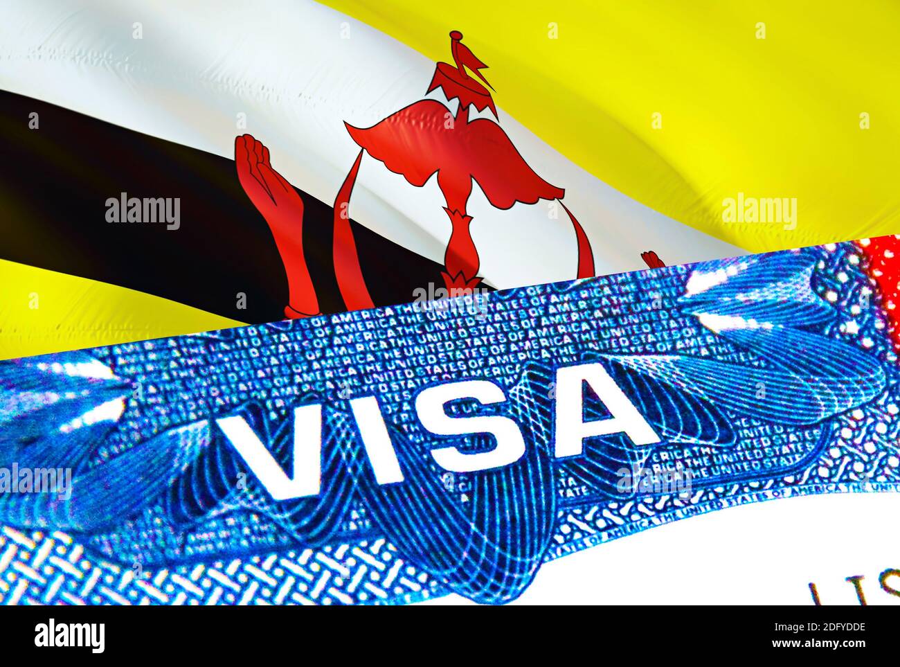 Brunei Visa Travel To Brunei Focusing On Word Visa 3d Rendering Brunei Immigrate Concept With Visa In Passport Brunei Tourism Entrance In Passport Stock Photo Alamy