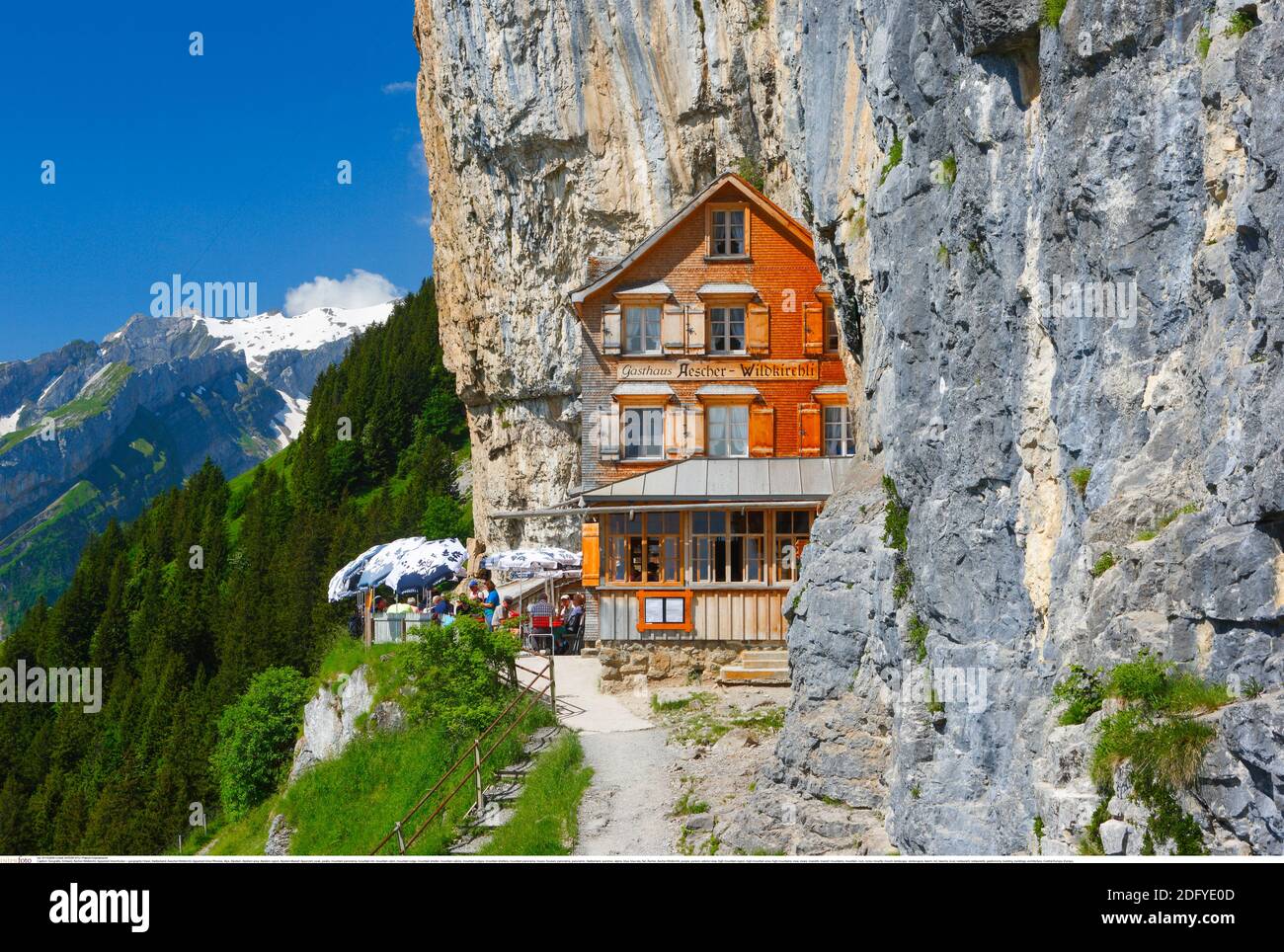 geography / travel, Switzerland, Aescher Wildkirchli, Appenzell Inner Rhodes, Additional-Rights-Clearance-Info-Not-Available Stock Photo