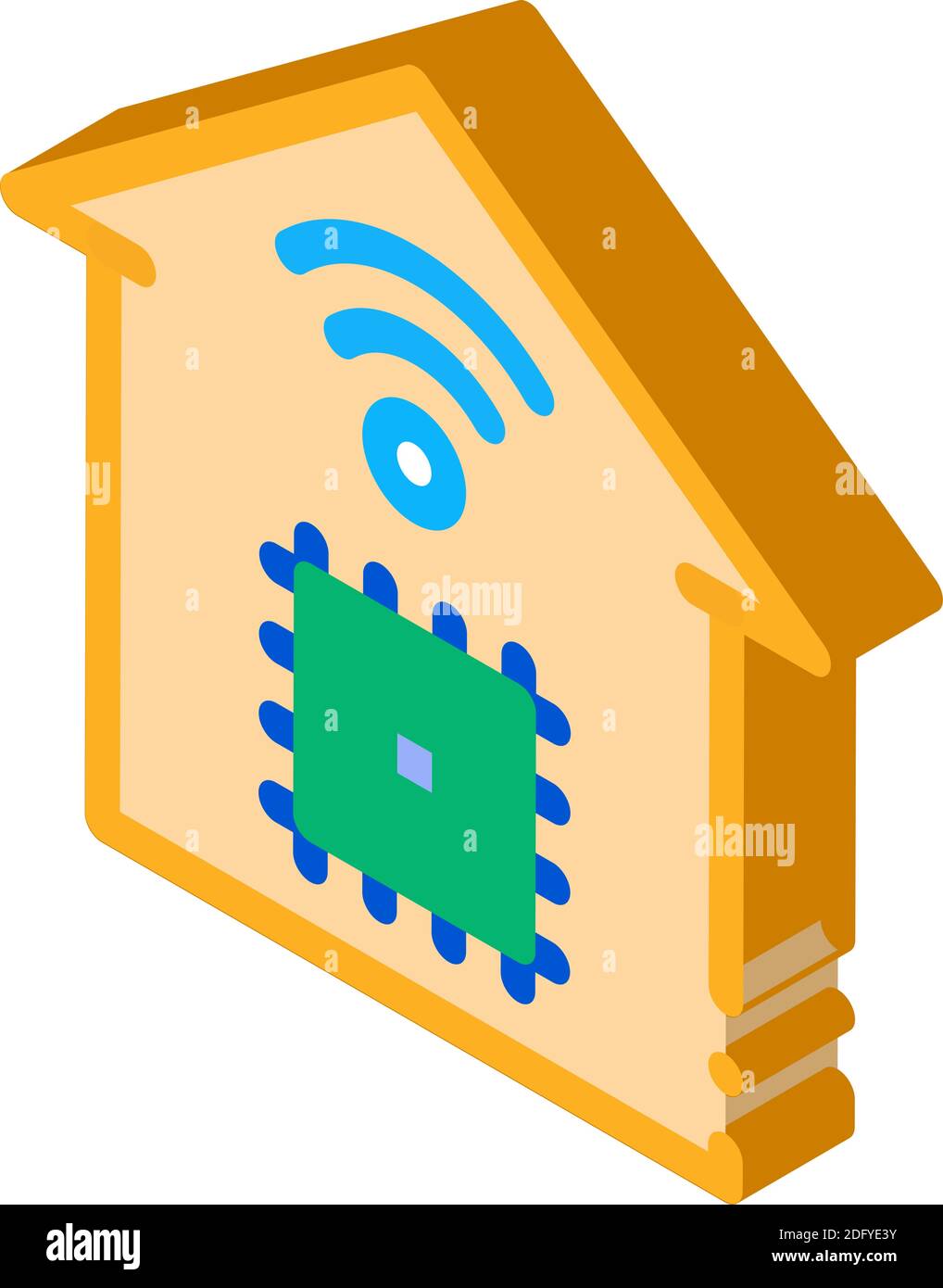 smart house chip wifi isometric icon vector illustration Stock Vector ...