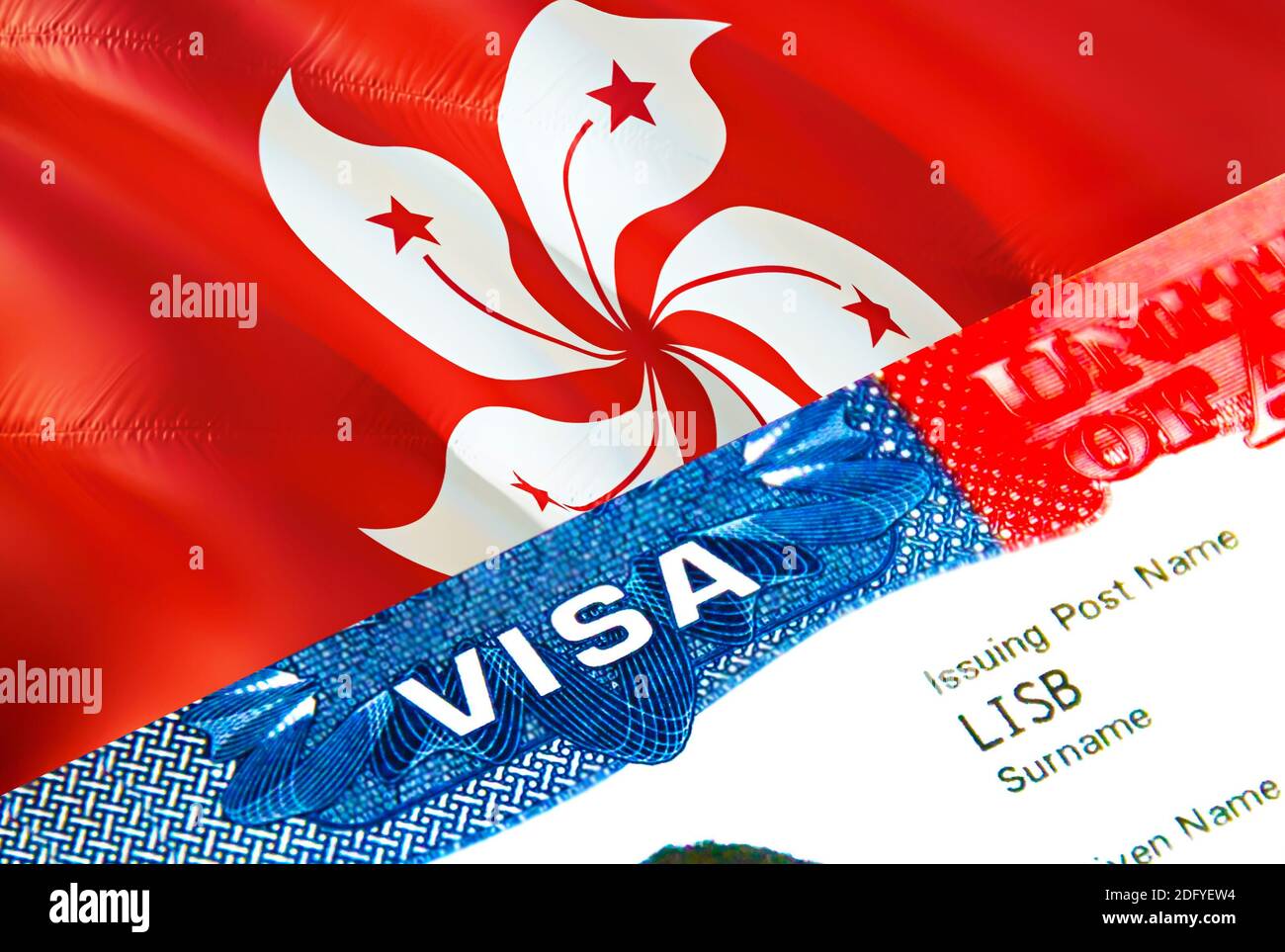 Immigration stamp hong kong passport hires stock photography and