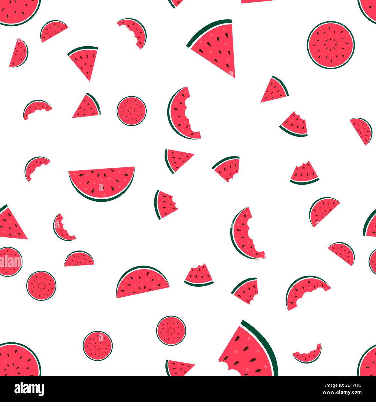 Watermelon Icon Collection on White Background. seamless pattern ...