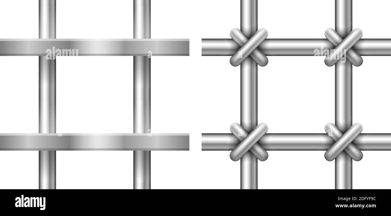 Metal prison bars isolated vector illustration on white background. Stock Vector